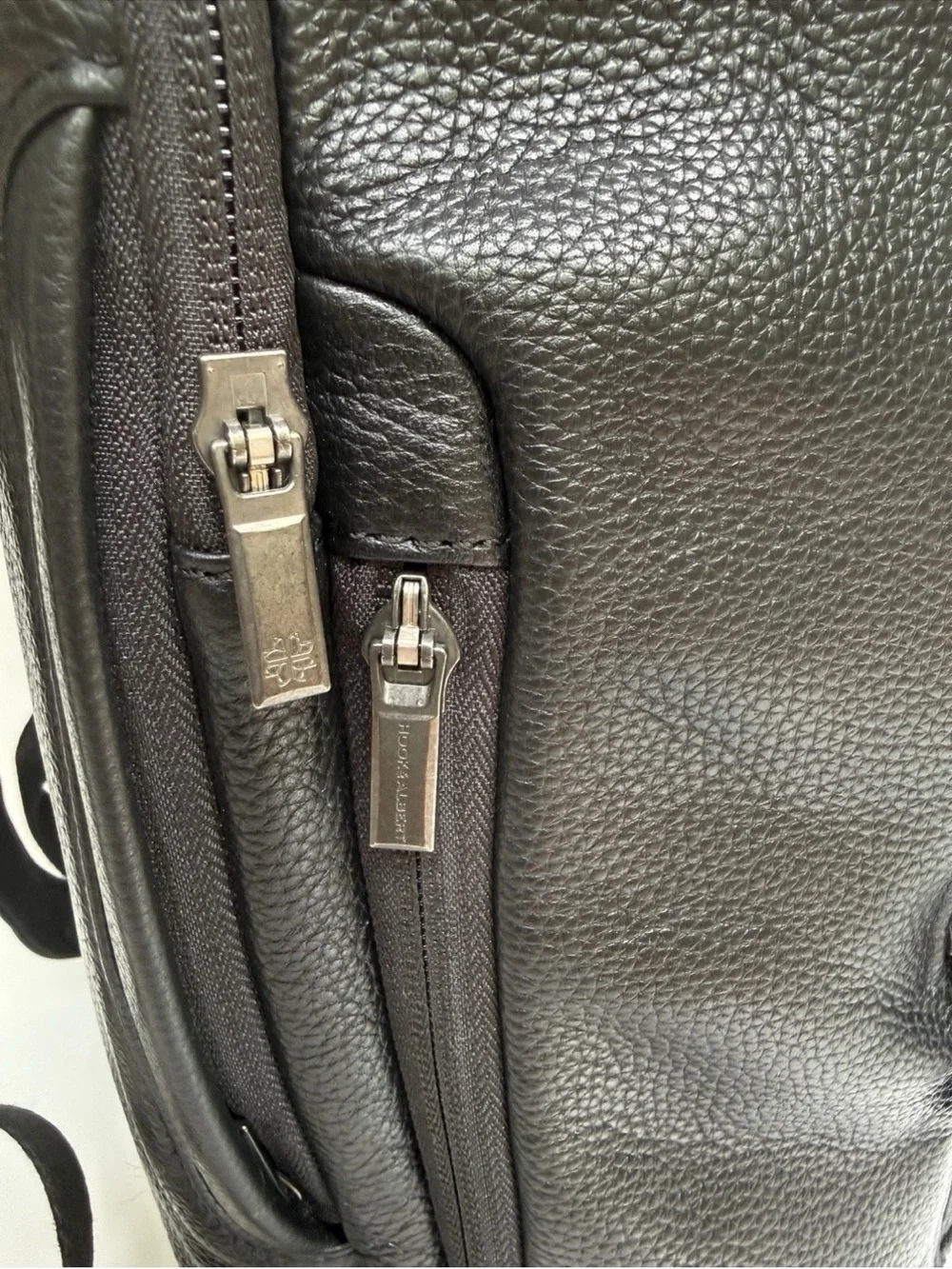 Hook and Albert Top Grain Black Leather Backpack